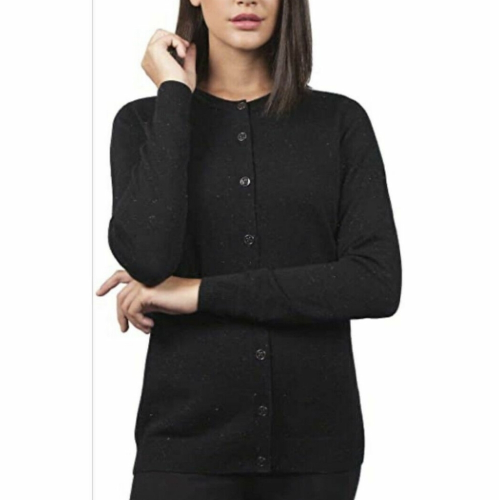 Nicole Miller Metallic Black Cardigan